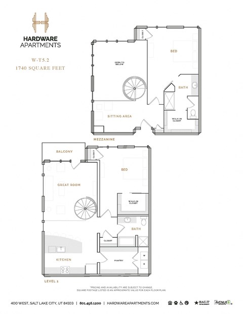 Floor plan for 2 beds, 2 baths, 1816 sqft